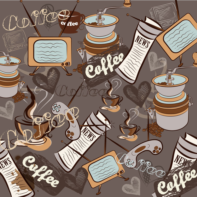 时尚复古咖啡图案设计