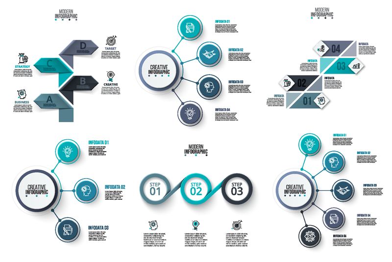 时间线信息图表-矢量设计模板