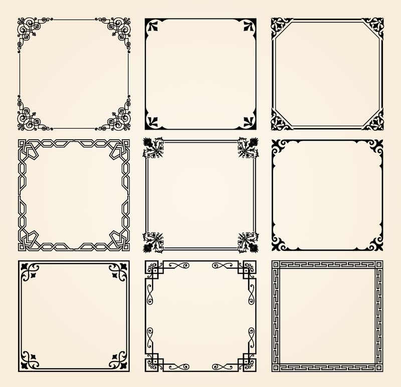 装饰框架与边框集矢量
