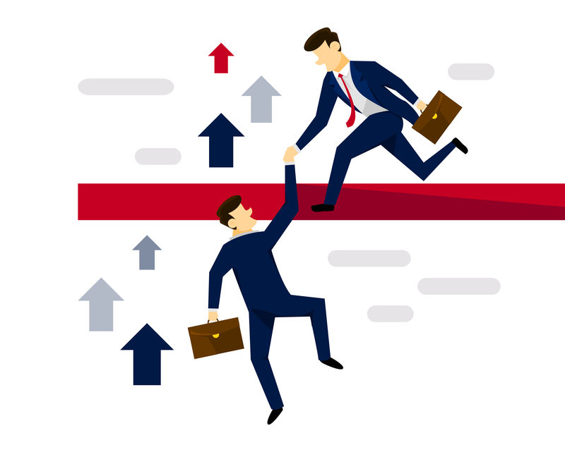 现代创意商业战略图解概念-帮助团队合作到下一个层次