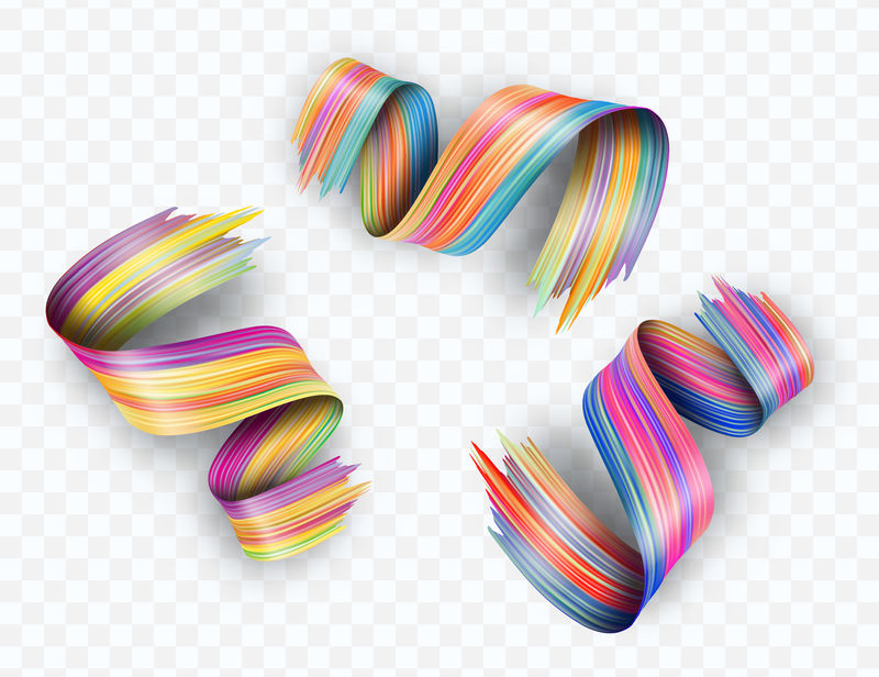 三维抽象液体流体设计彩色扭刷