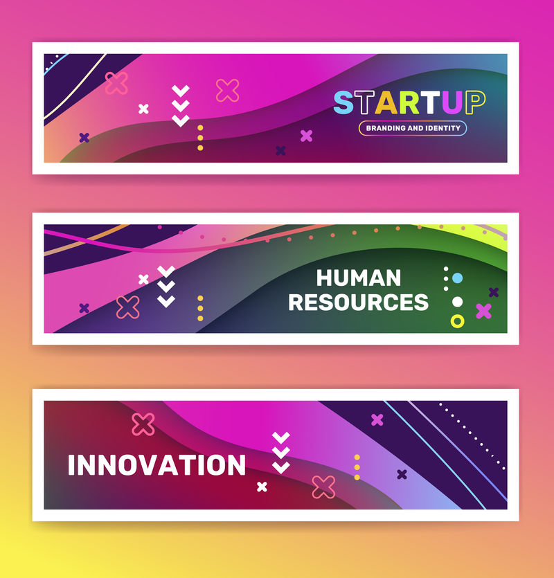 为商业网站网站横幅设计独特矢量创意I