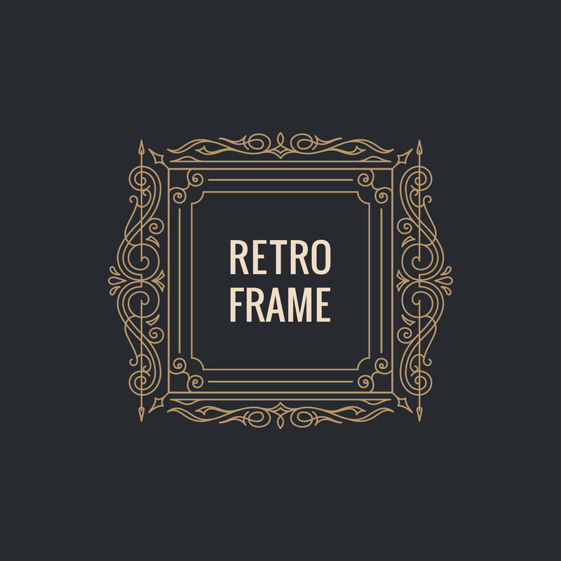 书法优雅的装饰框架线条餐厅菜单豪华水平复古华丽贺卡