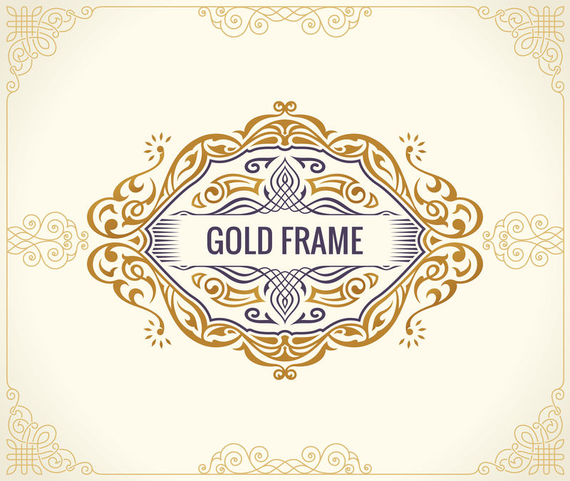 书法豪华线条符号华丽典雅的会徽皇家复古分隔设计