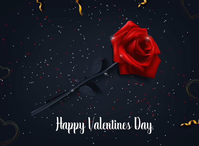 玫瑰情人节卡片-矢量