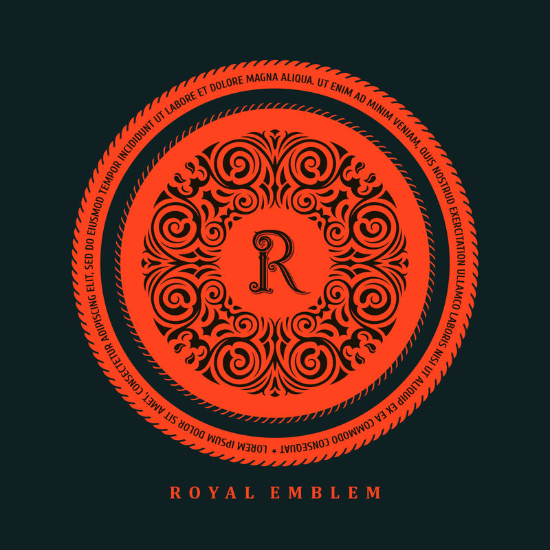 矢量书法标志模板豪华复古标签