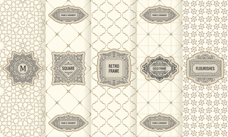 矢量设计元素标签图标标志框架豪华包装的产品