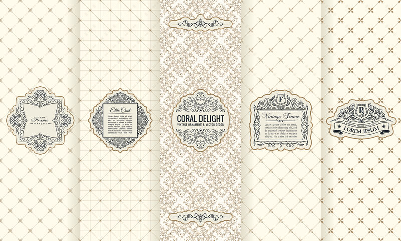 矢量设计元素标签图标标志框架豪华包装的产品