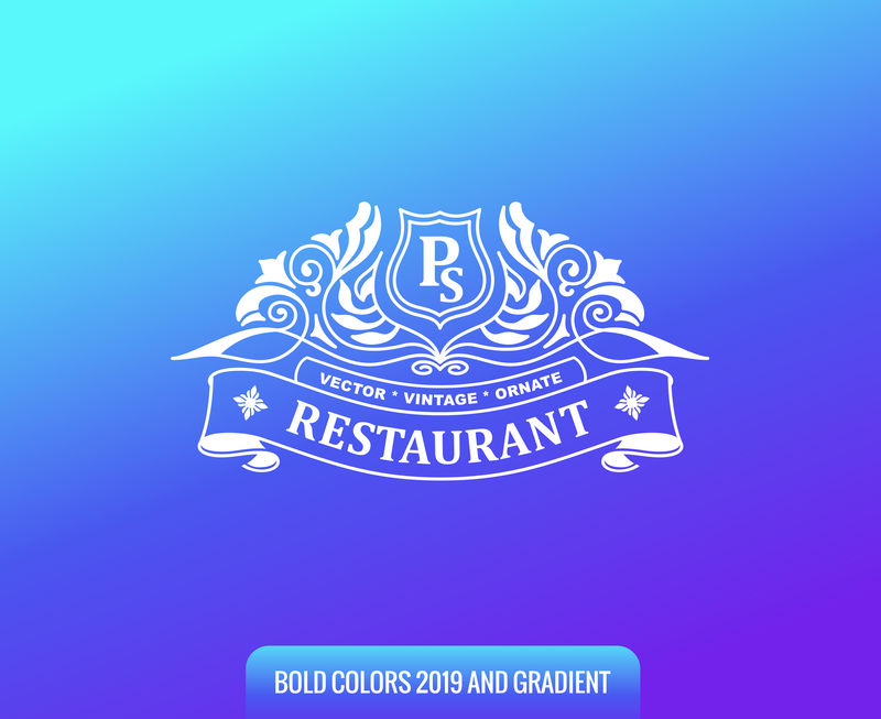 颜色渐变背景上的标签复古标志标签卡片徽章带液体色彩设计的框架