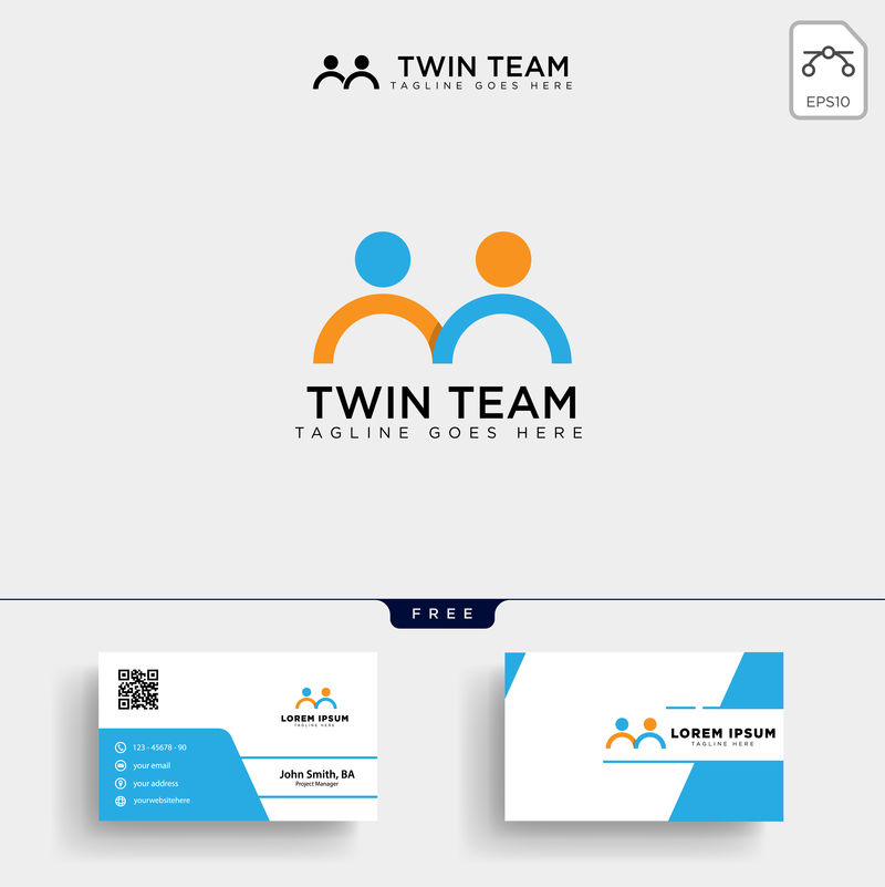 人物社区标识模板矢量图