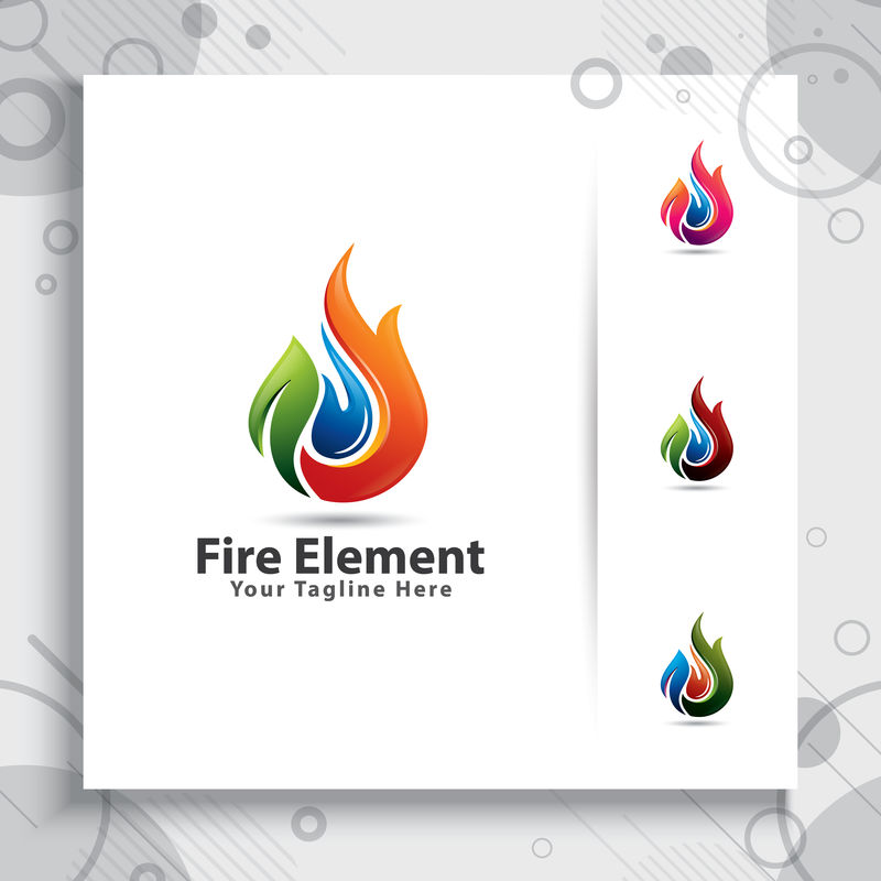 基于生态叶概念的三维火灾元素矢量标识设计