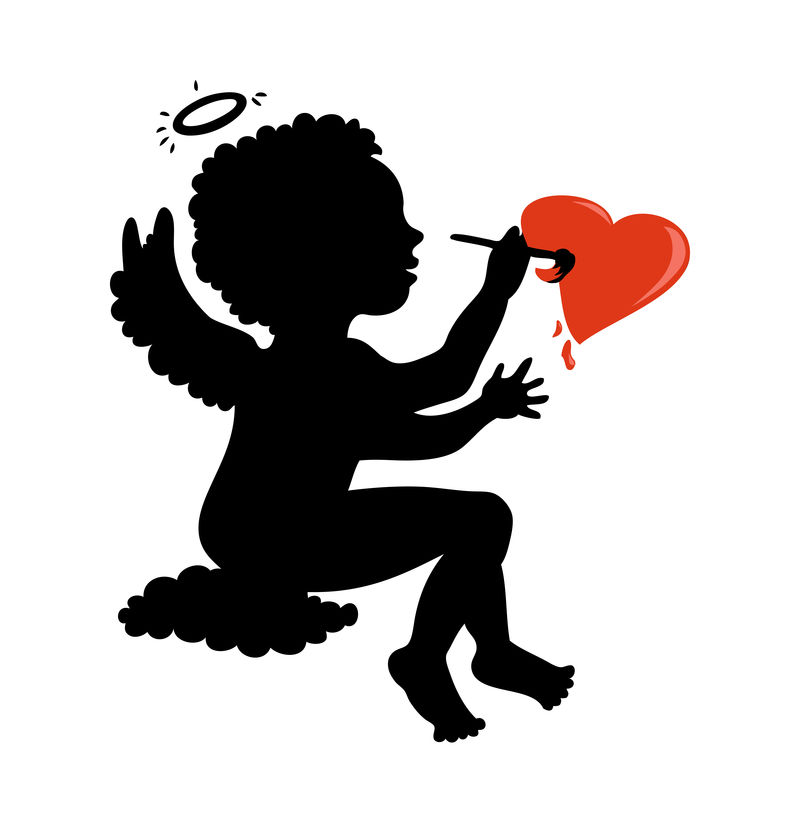 丘比特与箭头矢量轮廓