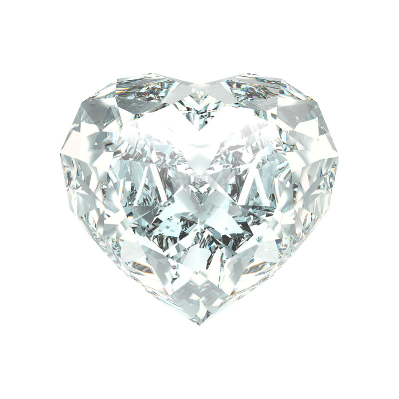 钻石，心形，白色隔离