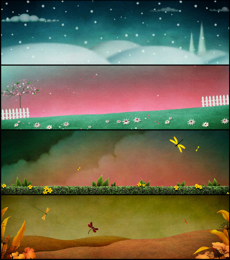 有背景的插画、海报或卡片