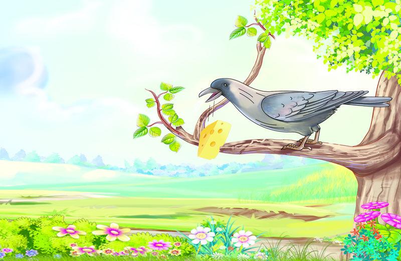 坐在树枝上的乌鸦