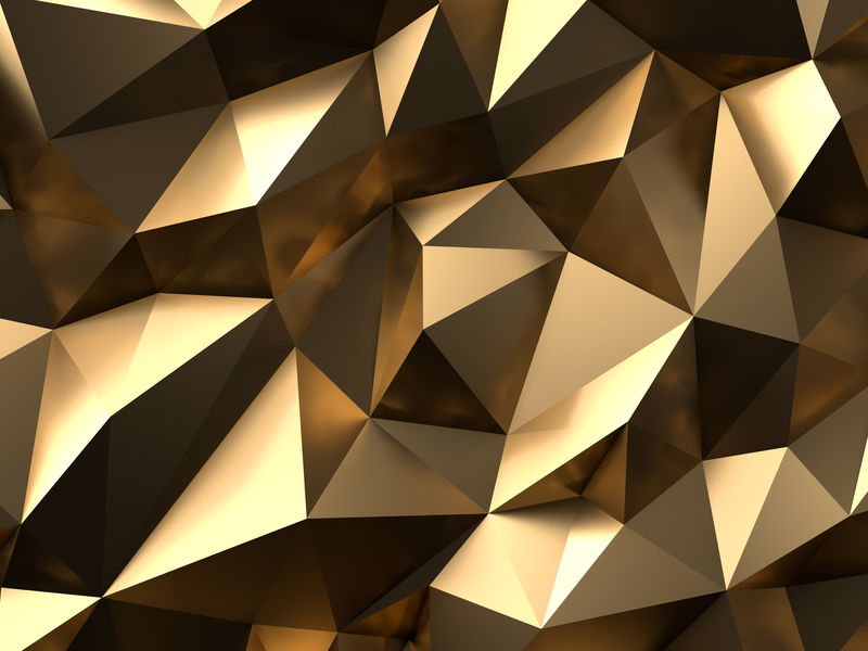黄金抽象背景三维渲染