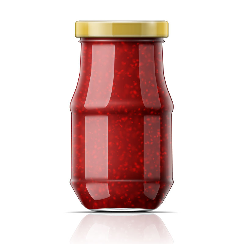 树莓果酱罐。