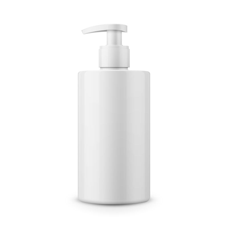 液体肥皂用白色塑料瓶模板。