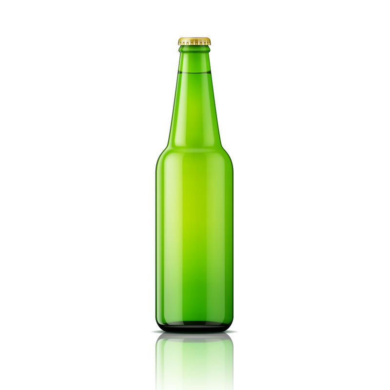 绿色啤酒瓶模板。