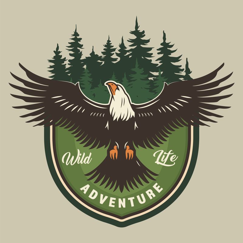 复古野营彩色印花