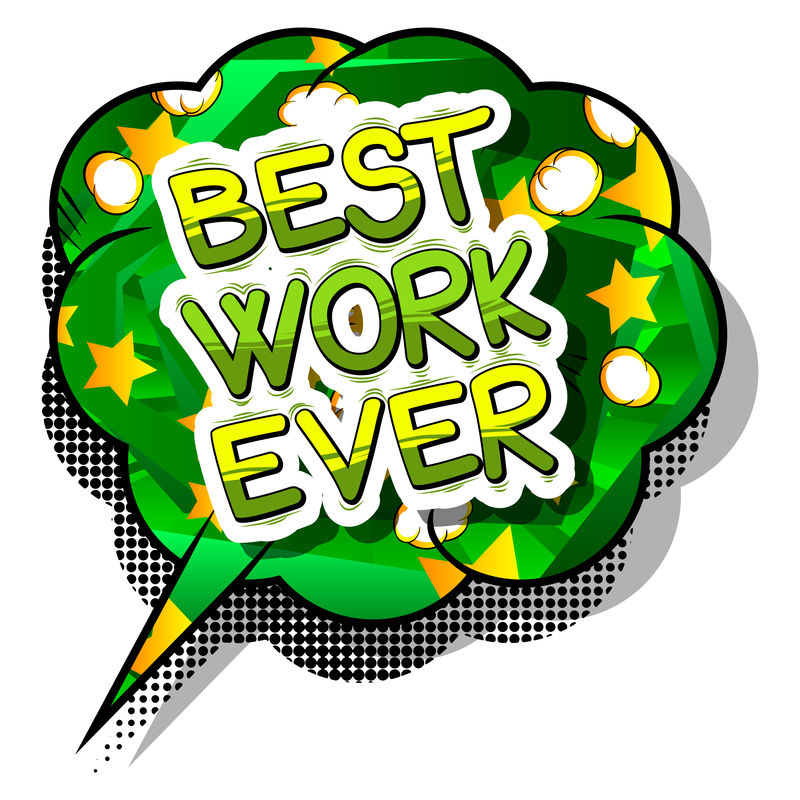 有史以来最好的作品-抽象背景下的漫画风格短语