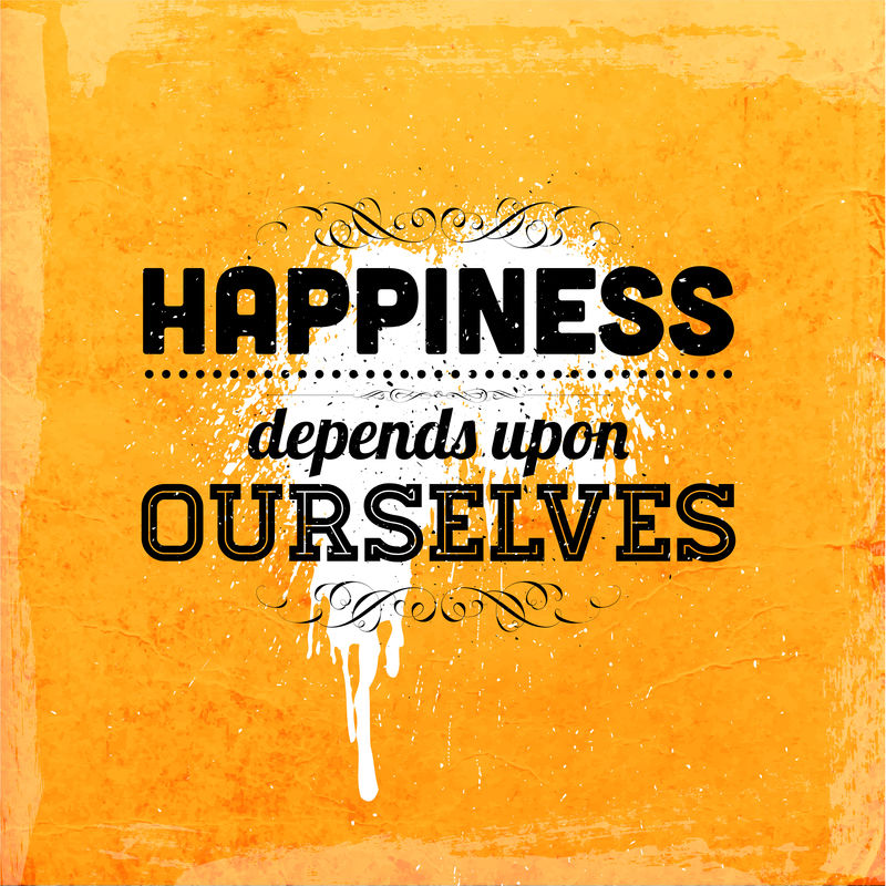 Happy turned. Happiness depends upon ourselves. Happiness depends upon ourselves тату.