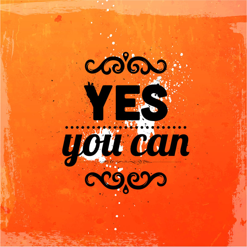 引用印刷背景-矢量设计-”是的-你可以”