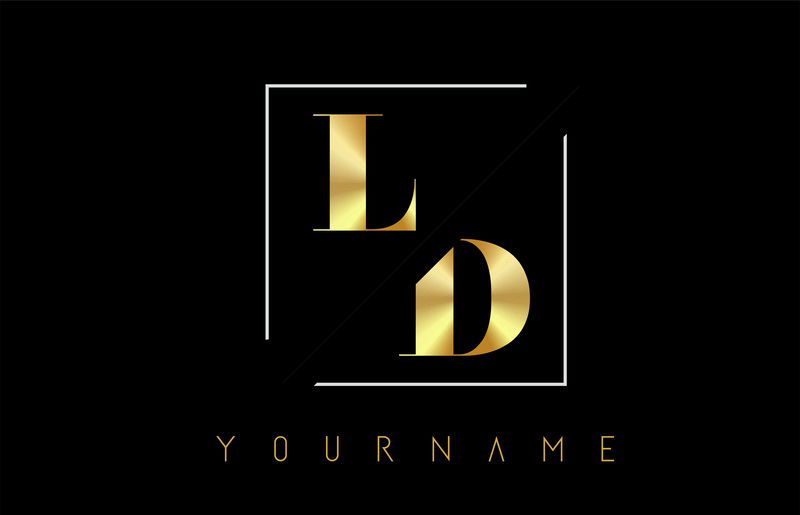 带有切割和交叉设计的LD金字标志