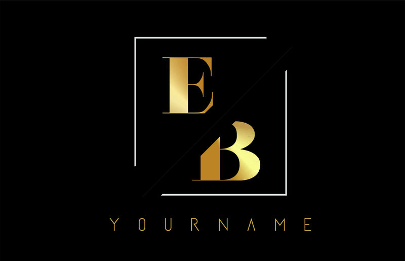 带有切割和交叉设计的EB金字标志