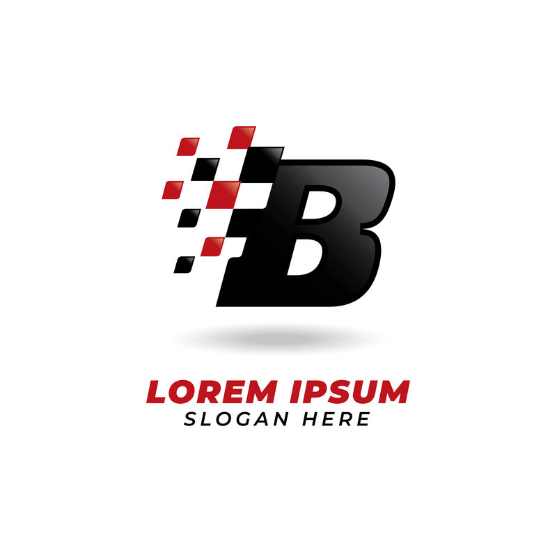 字母B与国旗图标符号设计