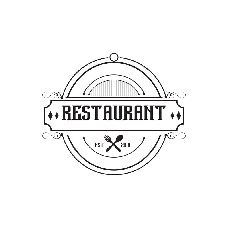餐厅标志复古图标矢量符号插图标志孤立的现代概念