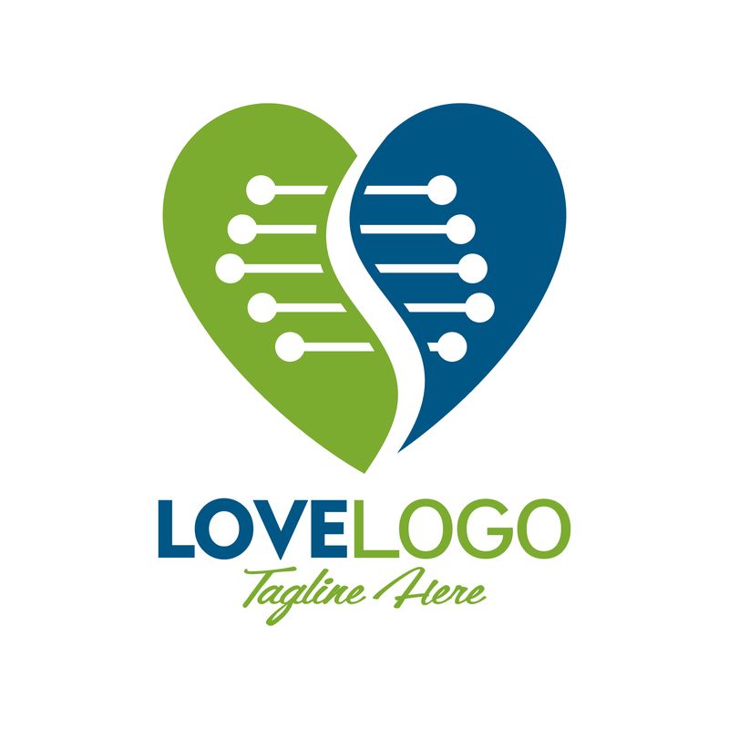抽象骨科爱情标识概念设计-符号图形模板元素