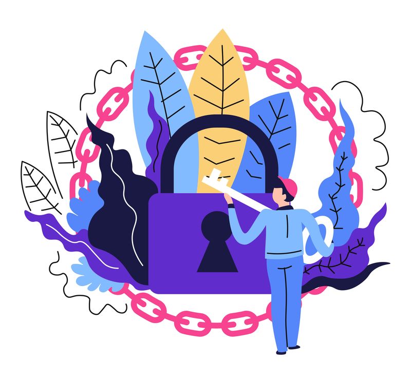 安全系统和带链条装置保护的安全锁和钥匙