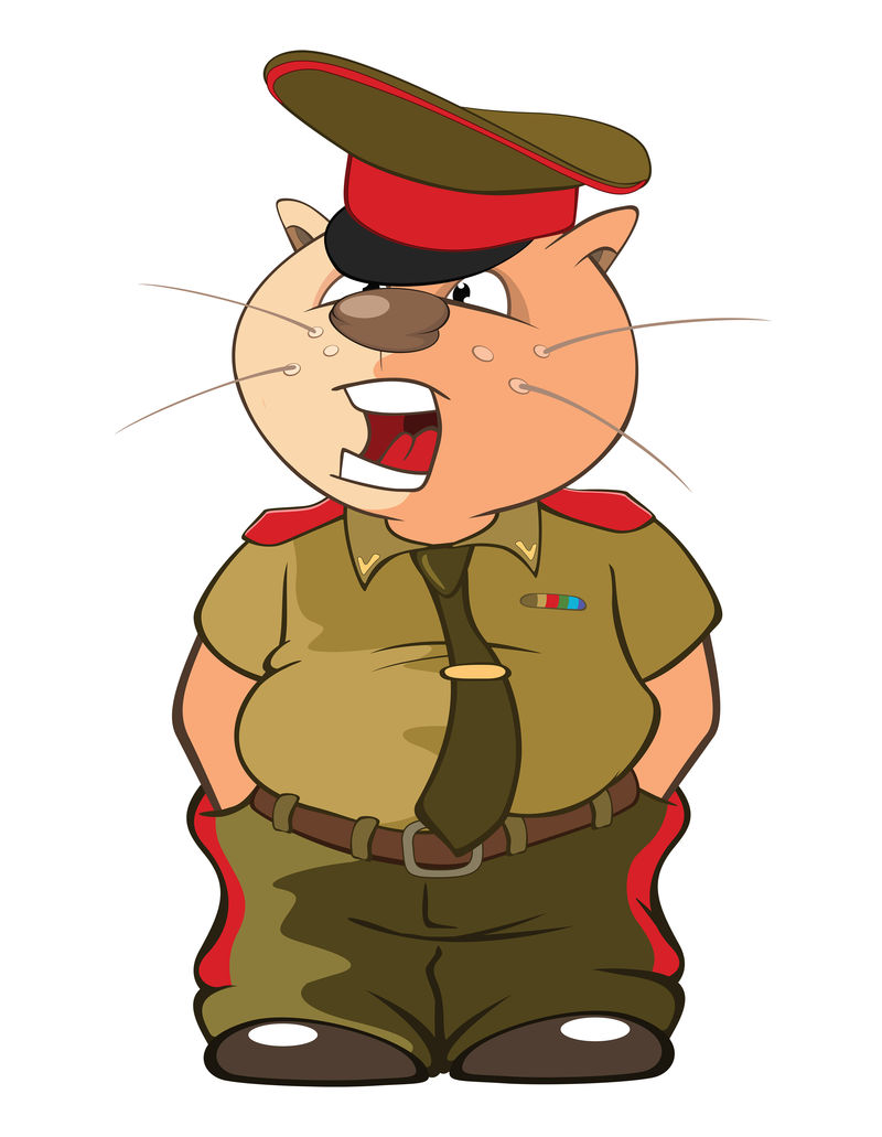 可爱的猫特种部队卡通人物插图