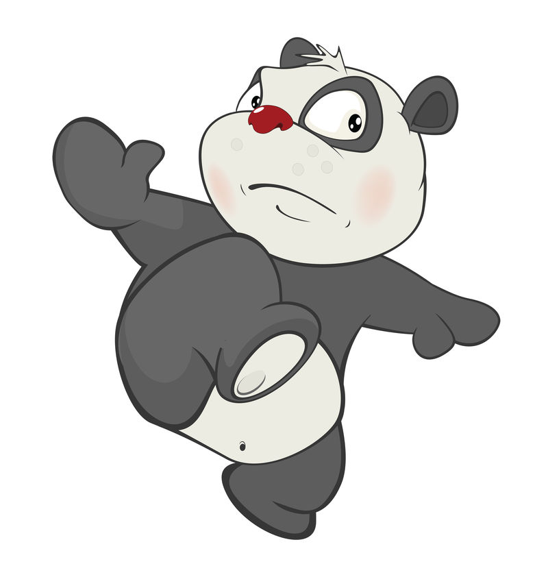 可爱熊猫的插图