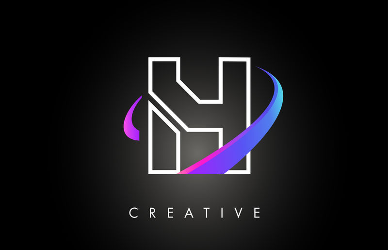 H时尚现代字母标志设计花押字和创意Swoosh