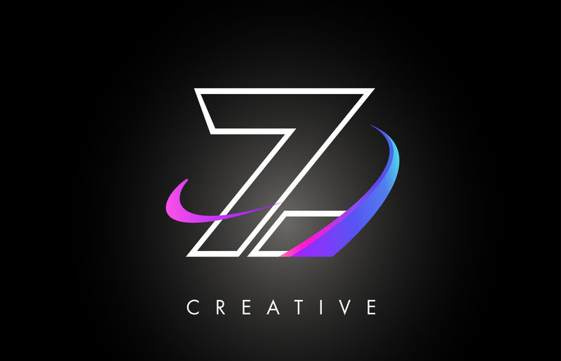 Z时尚现代字母标志设计花押字和创意Swoosh