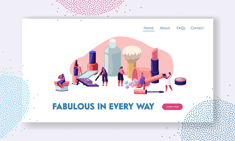 女性在美容院测试护肤品。化妆课程,化妆学校,化妆大师班,面部护理和美容。网站登陆页,网页。卡通平面矢量插图,横幅