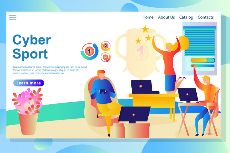 关于网络活动、人们在一些虚拟游戏中竞争和获胜的网站页面