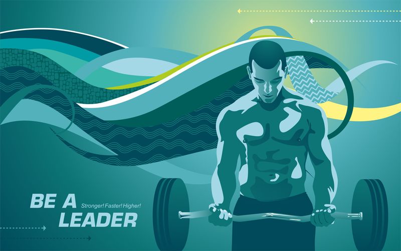 矢量杠铃健身背景设计