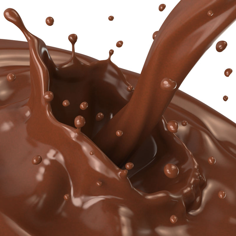 热巧克力喷溅-白色背景