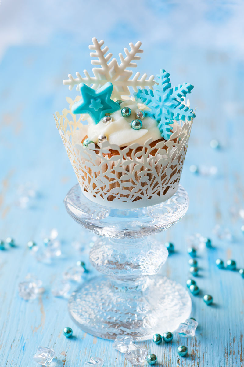 圣诞雪糕蛋糕装饰糖雪片