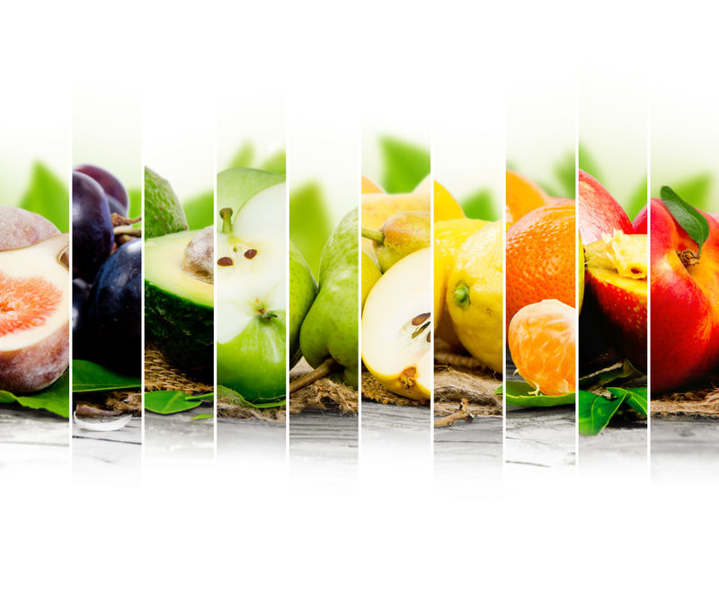 彩色水果图片与空白文字混合