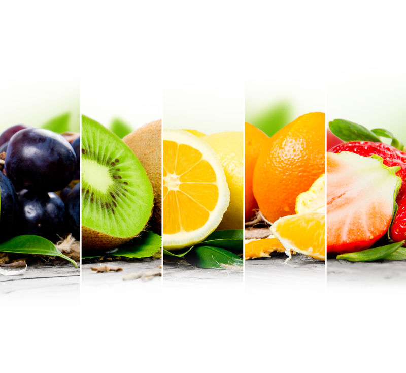 彩色水果图片与空白文字混合