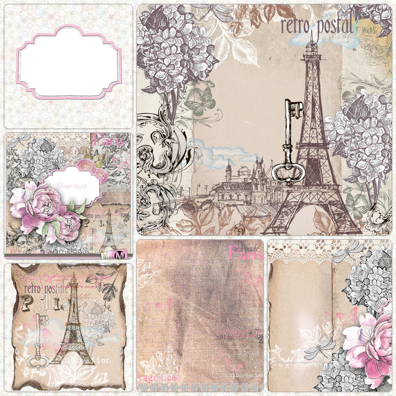 漂亮的女性拼贴背景