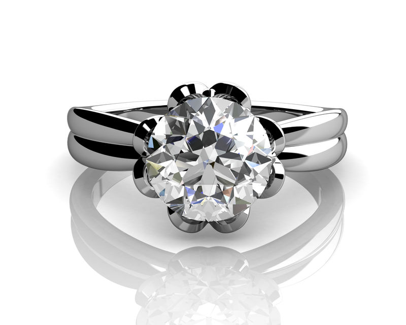 白底优质钻石戒指