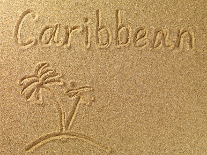 “加勒比”这个词是以沙子为背景写的