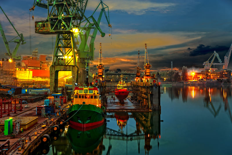 波兰格但斯克造船厂工业视图