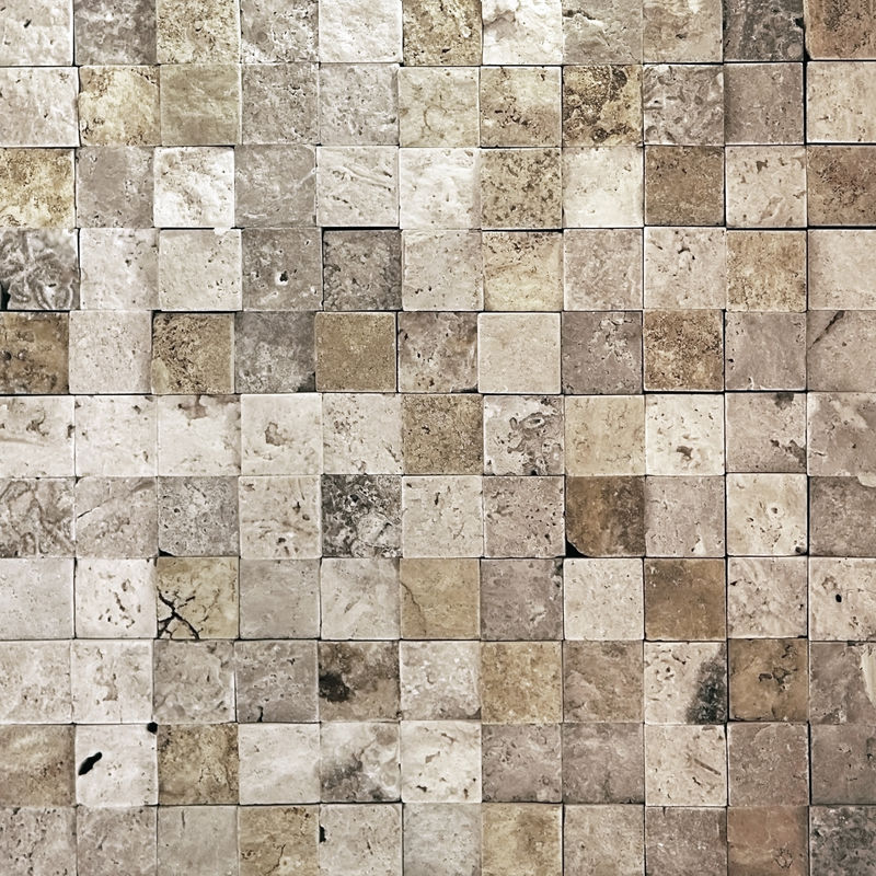 精致的石墙-由小方形部分构成