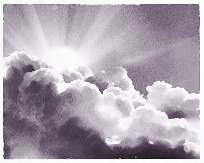 天空的抽象色彩与明亮的阳光和光束